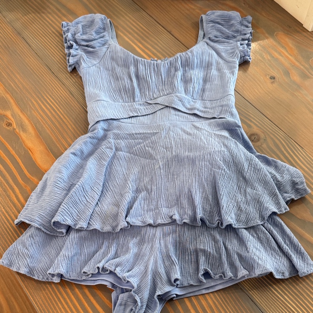Altar'd State Blue Ruffle Skort Dress